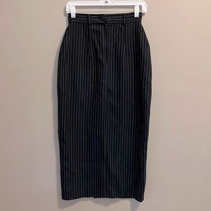 Niki-Lee California Black with White Pinstripes pencil skirt